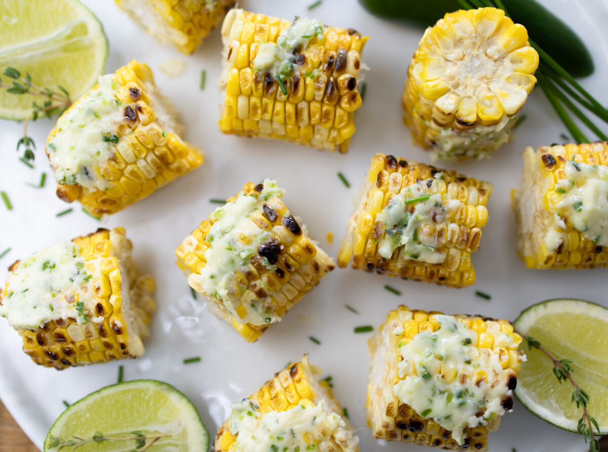 Barbeque Corn on the Grill with Two Slathering Butters