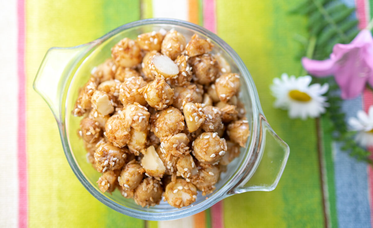Serving the Hawaiian Coconut Toasted Macadamia Party Nuts