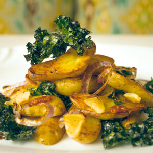 Fingerling Potatoes and Crispy Kale in Foil Packets