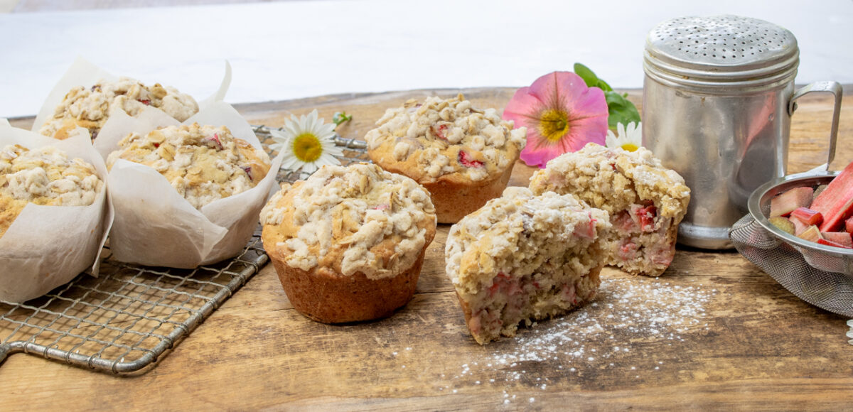 Remarkable Rhubarb Oatmeal Muffins