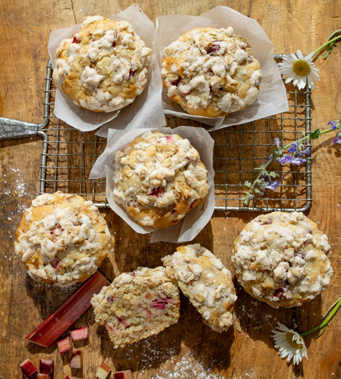 Remarkable Rhubarb Oatmeal Muffins