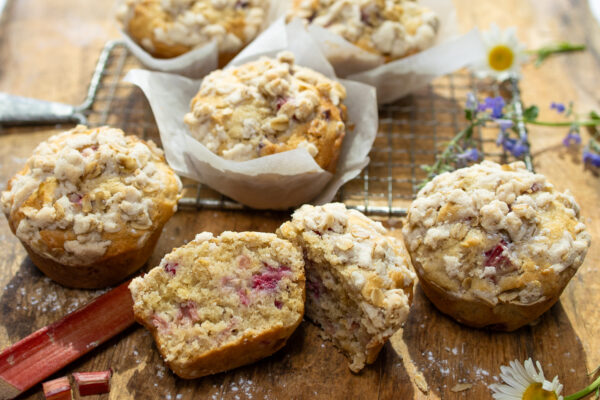 Remarkable Rhubarb Oatmeal Muffins