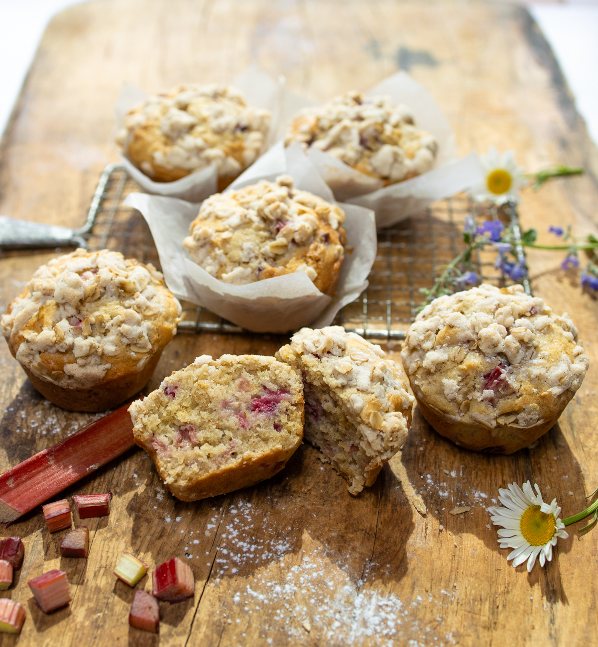 Remarkable Rhubarb Oatmeal Muffins