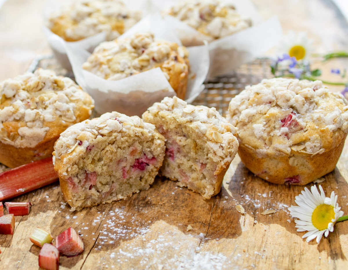 Remarkable Rhubarb Oatmeal Muffins