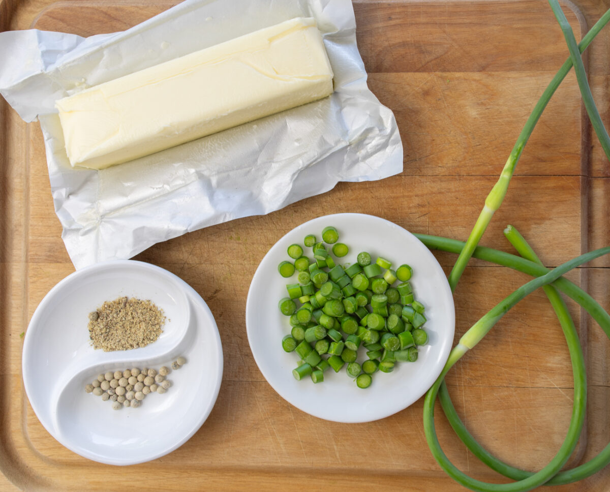 Ingredients for Browned Butter with Garlic Scapes