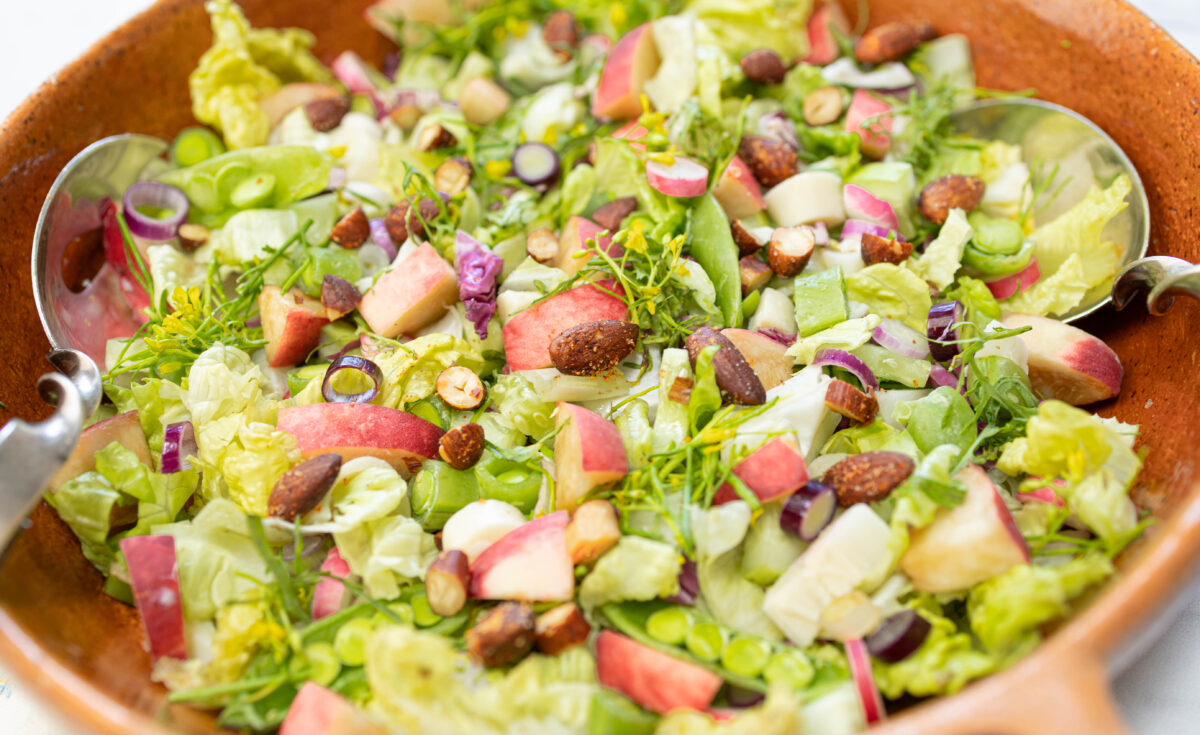 Sensational Summer Peach & Veggie Chopped Salad