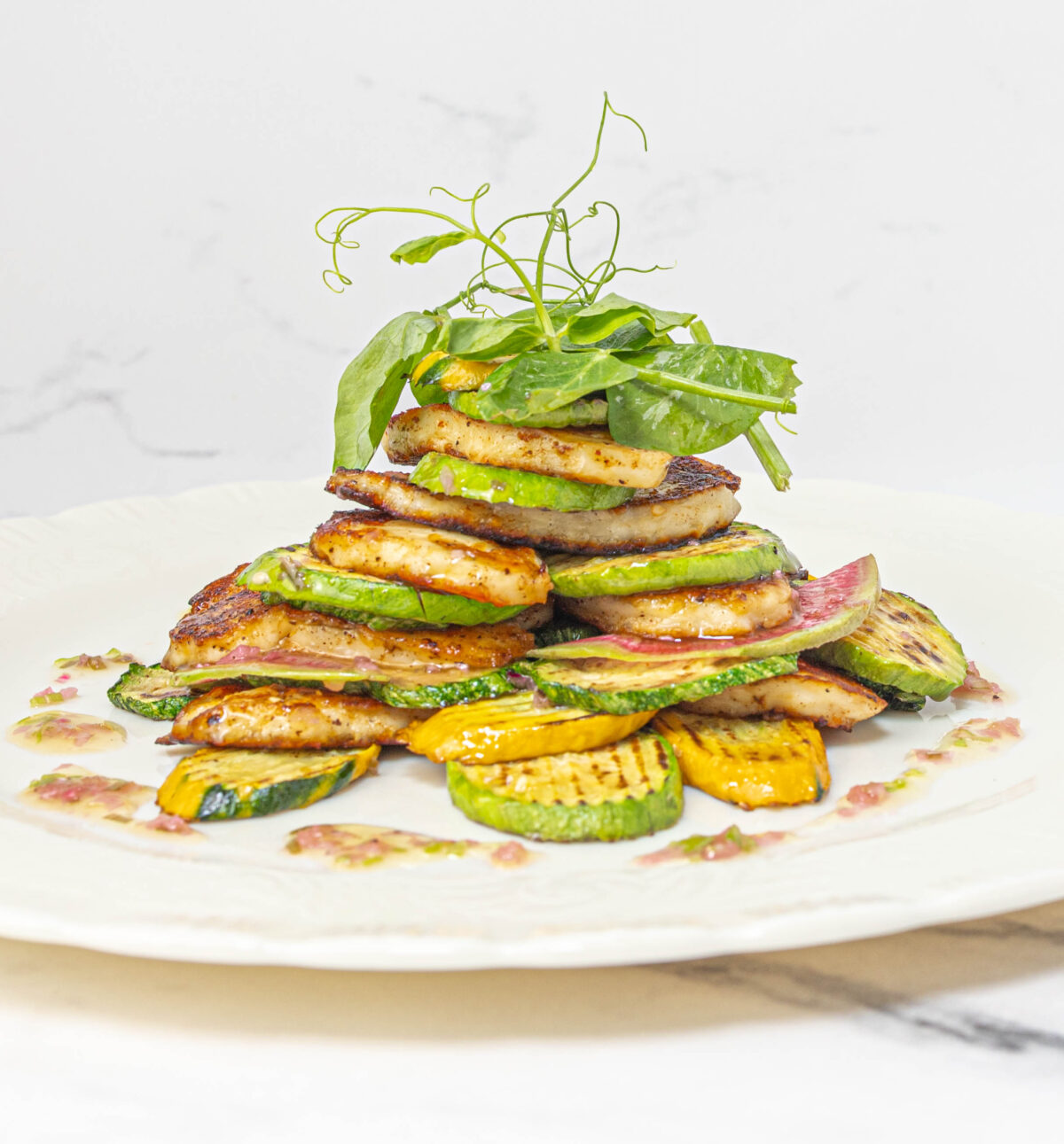 Tower of Grilled Halloumi & Zucchini