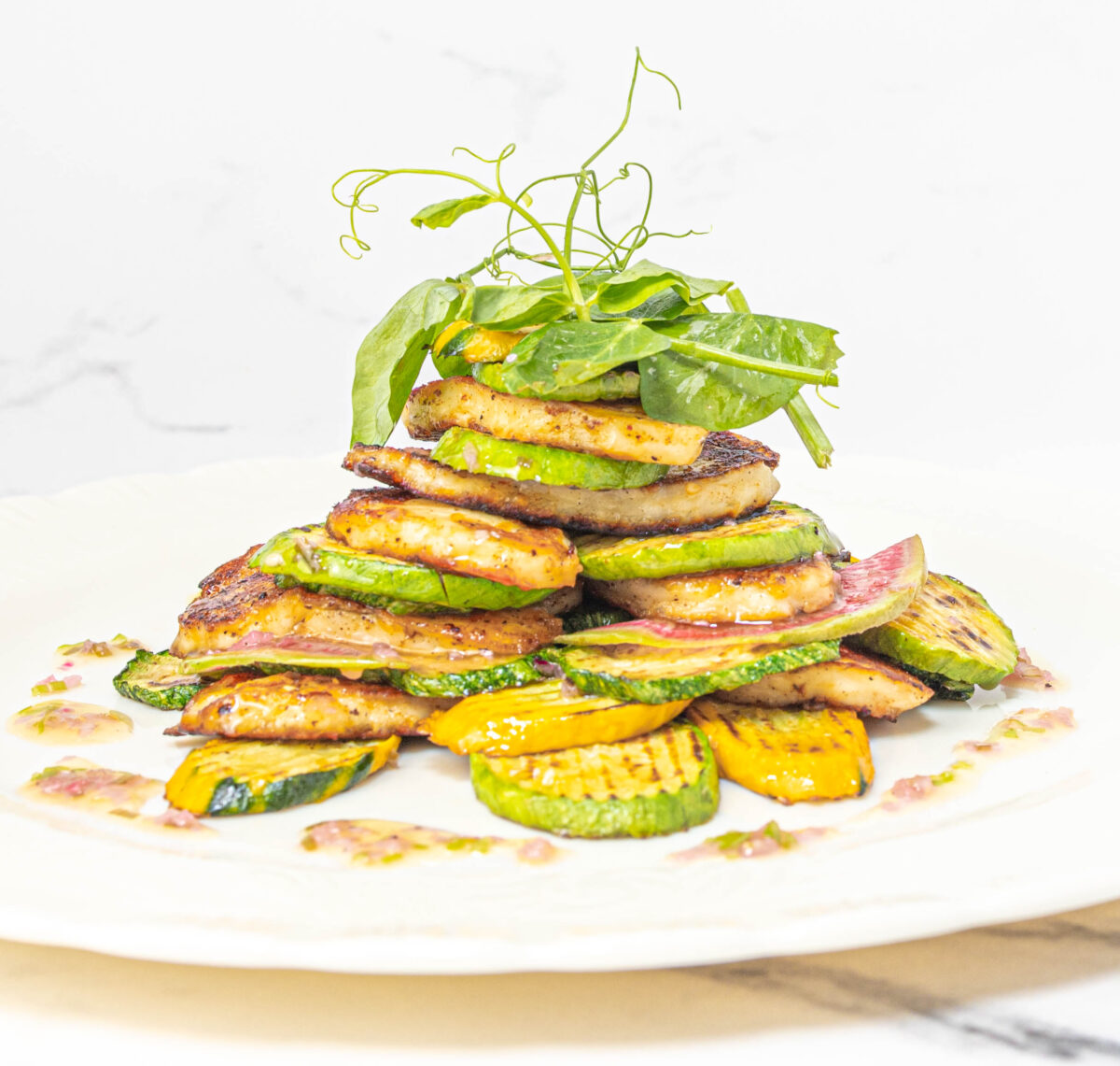 Tower of Grilled Halloumi & Zucchini