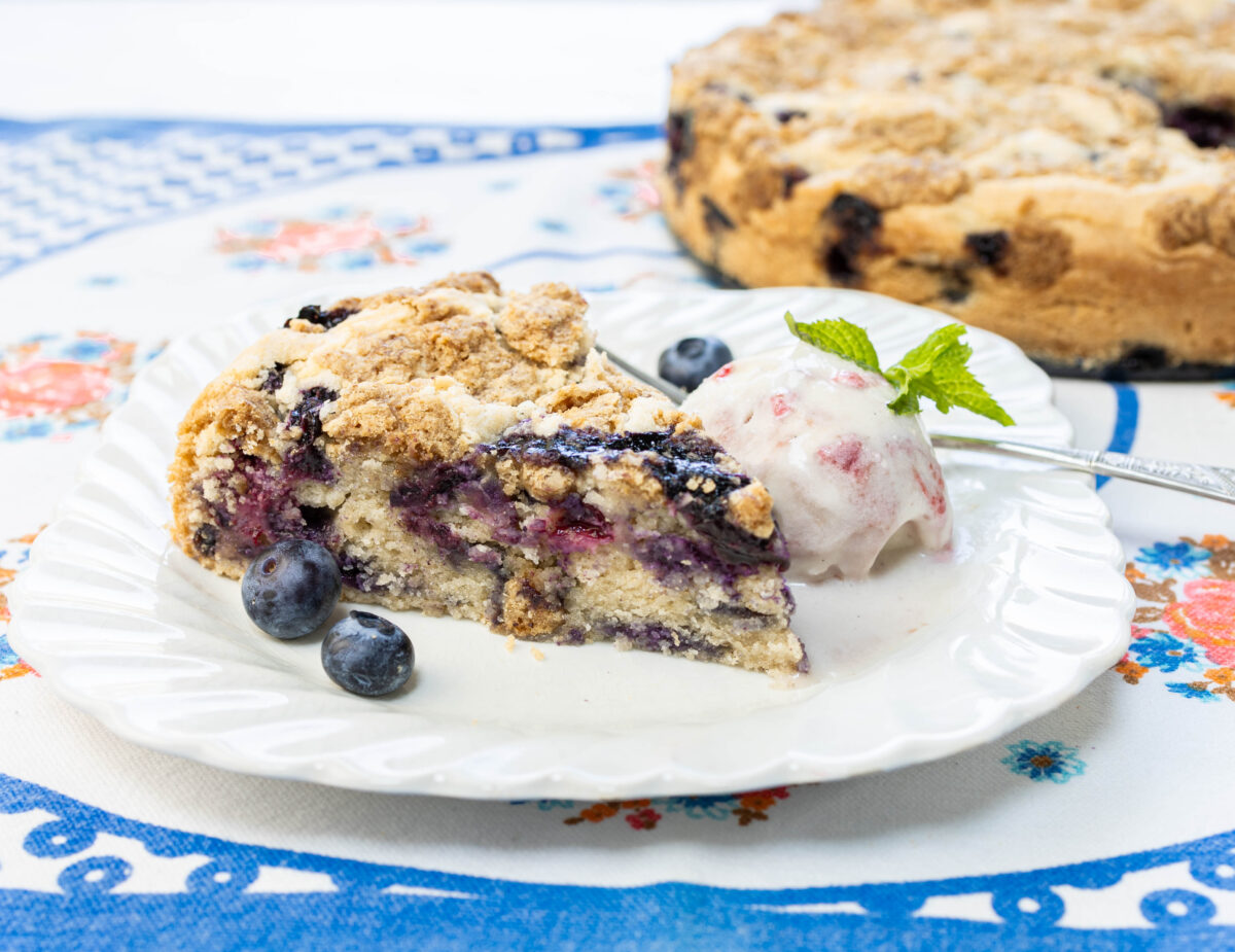 Best Blueberry Buckle with Warm Spices and Coconut Streusel - It's Gluten Free!