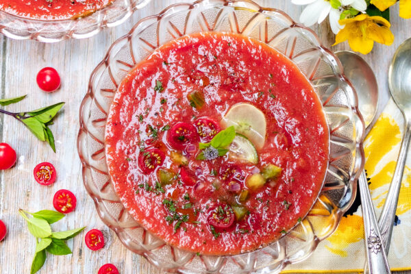 Karen's Quick Blender Heirloom Tomato Gazpacho