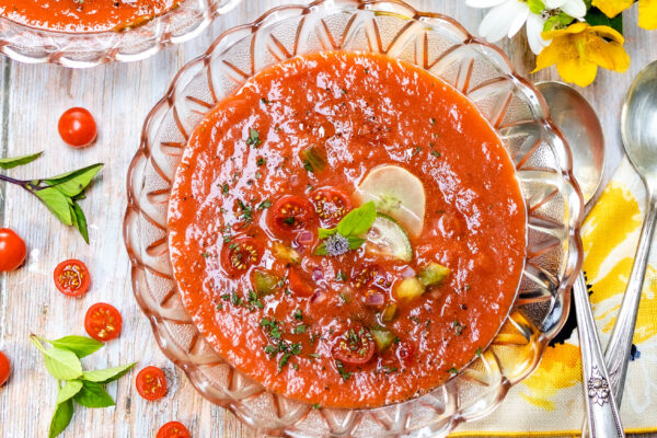 Karen's Quick Blender Heirloom Tomato Gazpacho