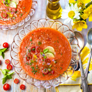 Karen's Quick Blender Heirloom Tomato Gazpacho