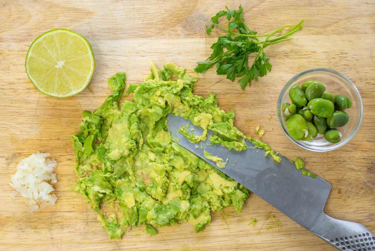 Quick and Simple Smashed Avocado with Fava Beans