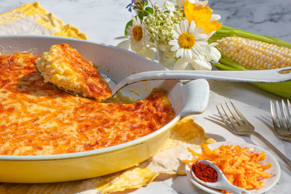 Corn Pudding with Cheddar and Chipotle Crust