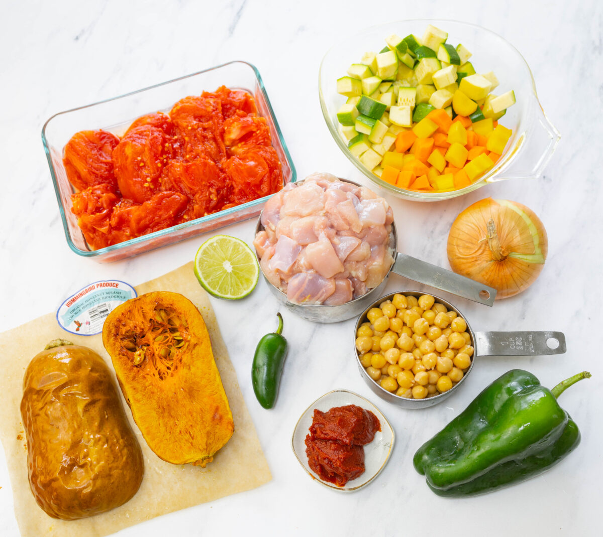 Ingredients for: Chicken & Winter Squash Chili Revamp