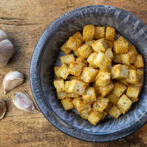 How to Make Sourdough Garlic Croutons - and what to do with them!