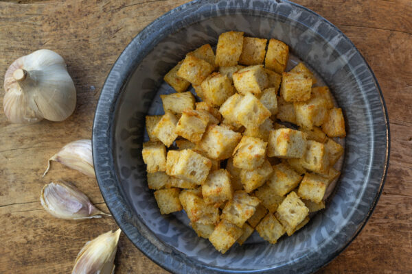 How to Make Sourdough Garlic Croutons - and what to do with them!