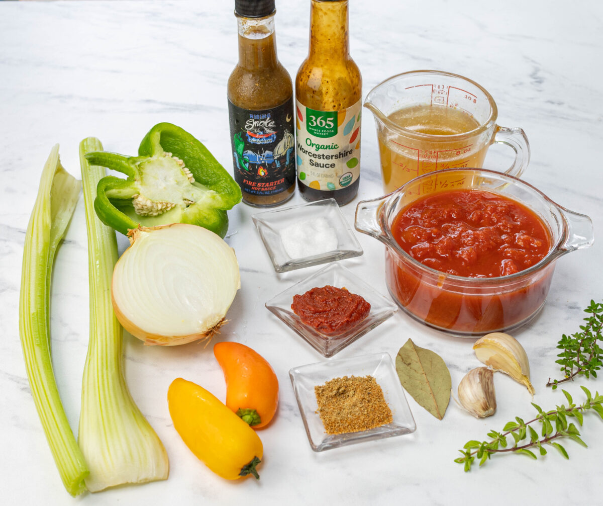 Ingredients for the Shrimp Creole's hearty sauce